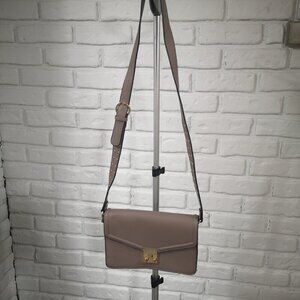 La Diva Ladies Dark Taupe Adjustable Strap Faux Leather Crossbody Bag